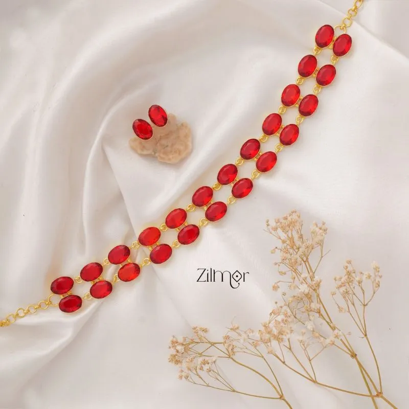 Tazim - Polished Stone Necklace Set (color option)