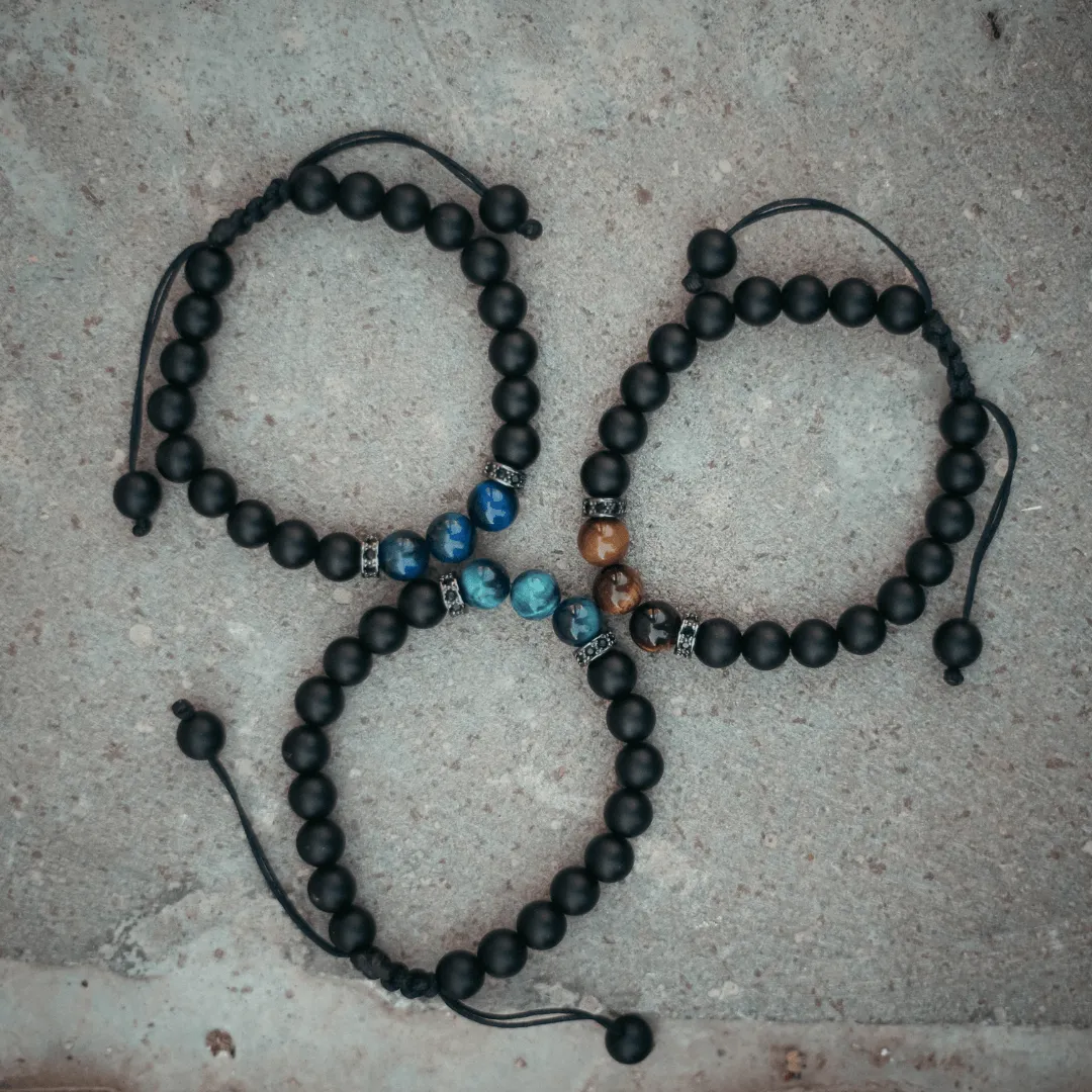 The Black and Brown Tiger Eye Thread Bracelet