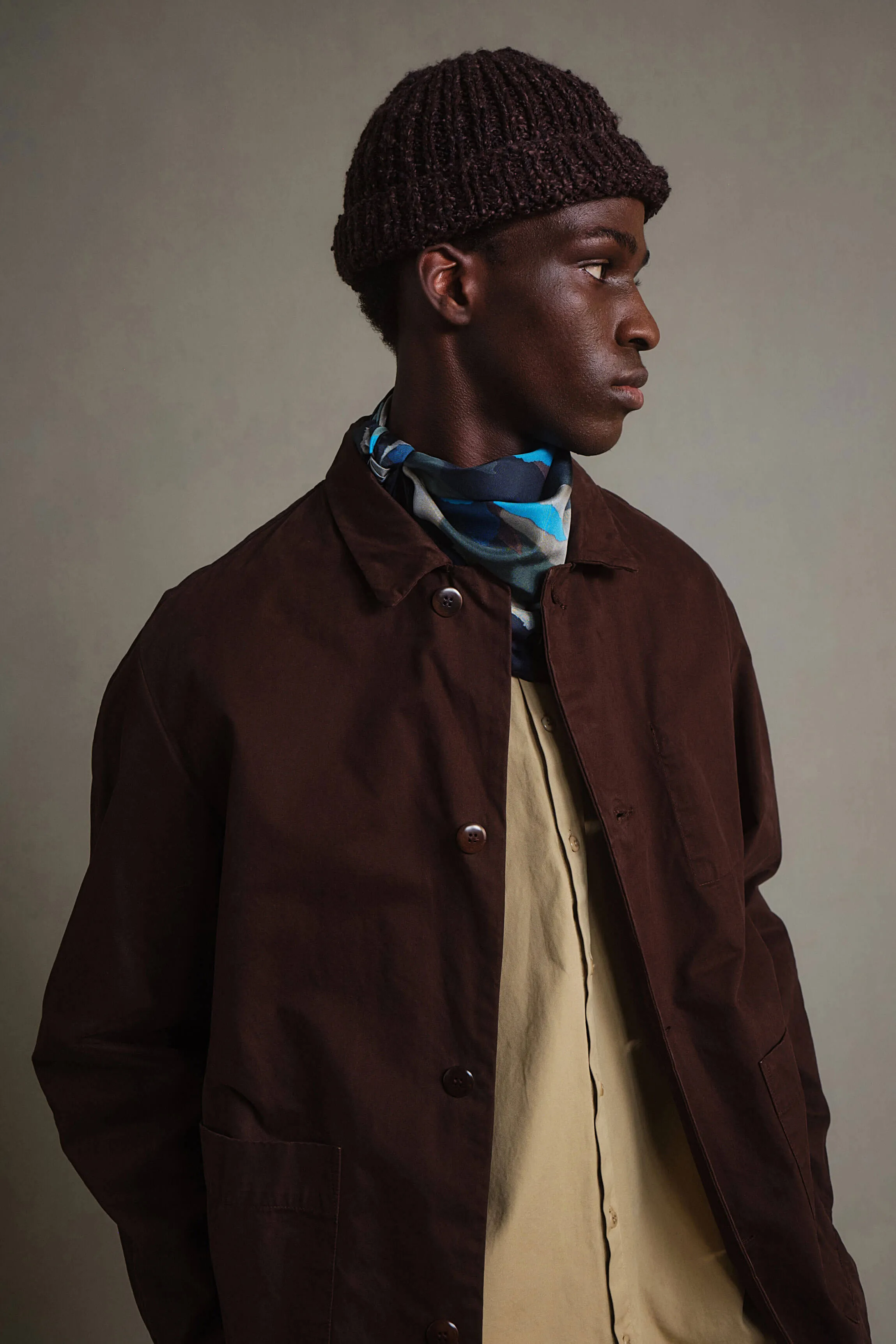 THE HUNTER SCARF / SILK TWILL TORN PAPER CAMO