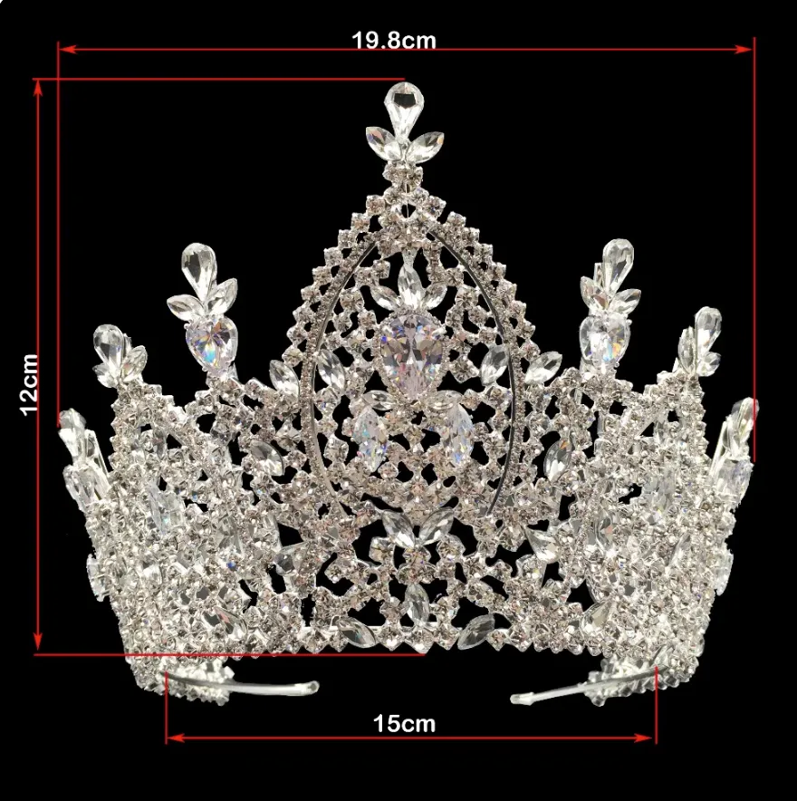 Tiara Bridal Crown Pageant Wedding Hair Accessories Royal Zirconia Imperial Crown