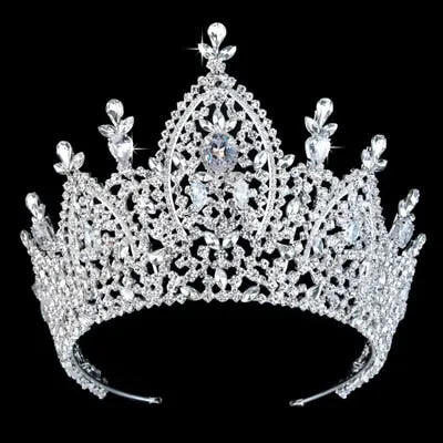 Tiara Bridal Crown Pageant Wedding Hair Accessories Royal Zirconia Imperial Crown