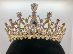 Tiara - Crystal and Gold with Combs