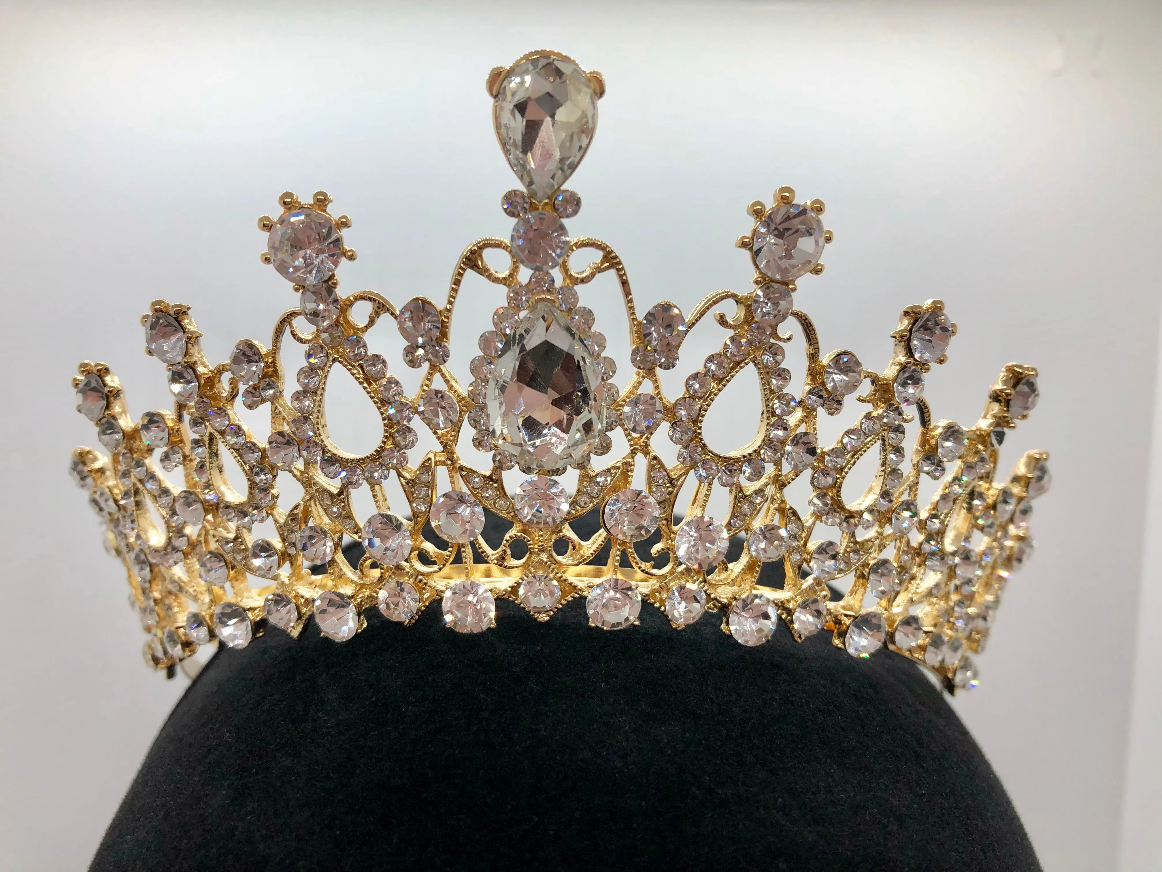 Tiara - Crystal and Gold with Combs