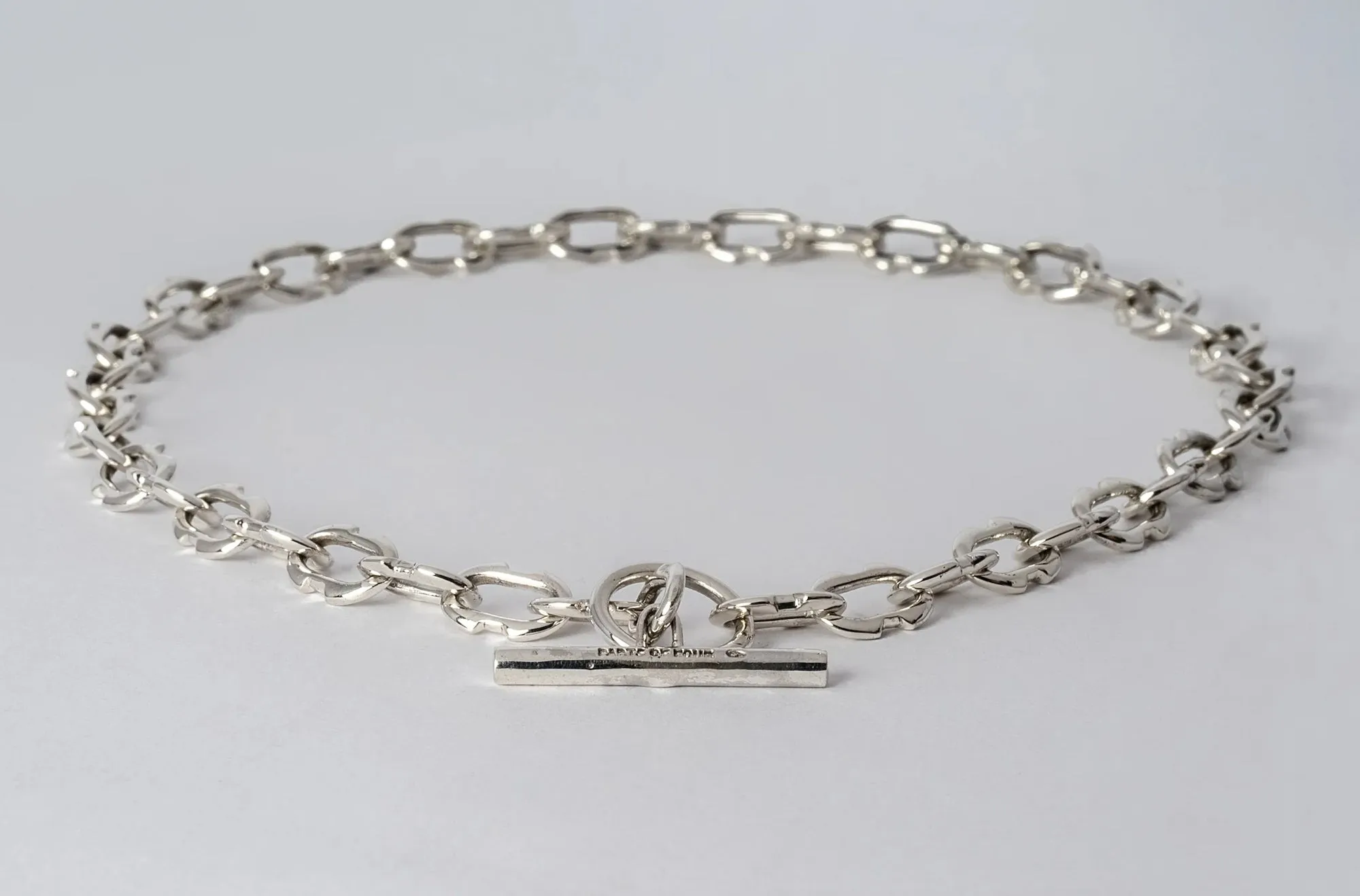 Tiny Deco Link Choker Chain (40cm, Tiny Deco Links) - polished sterling silver