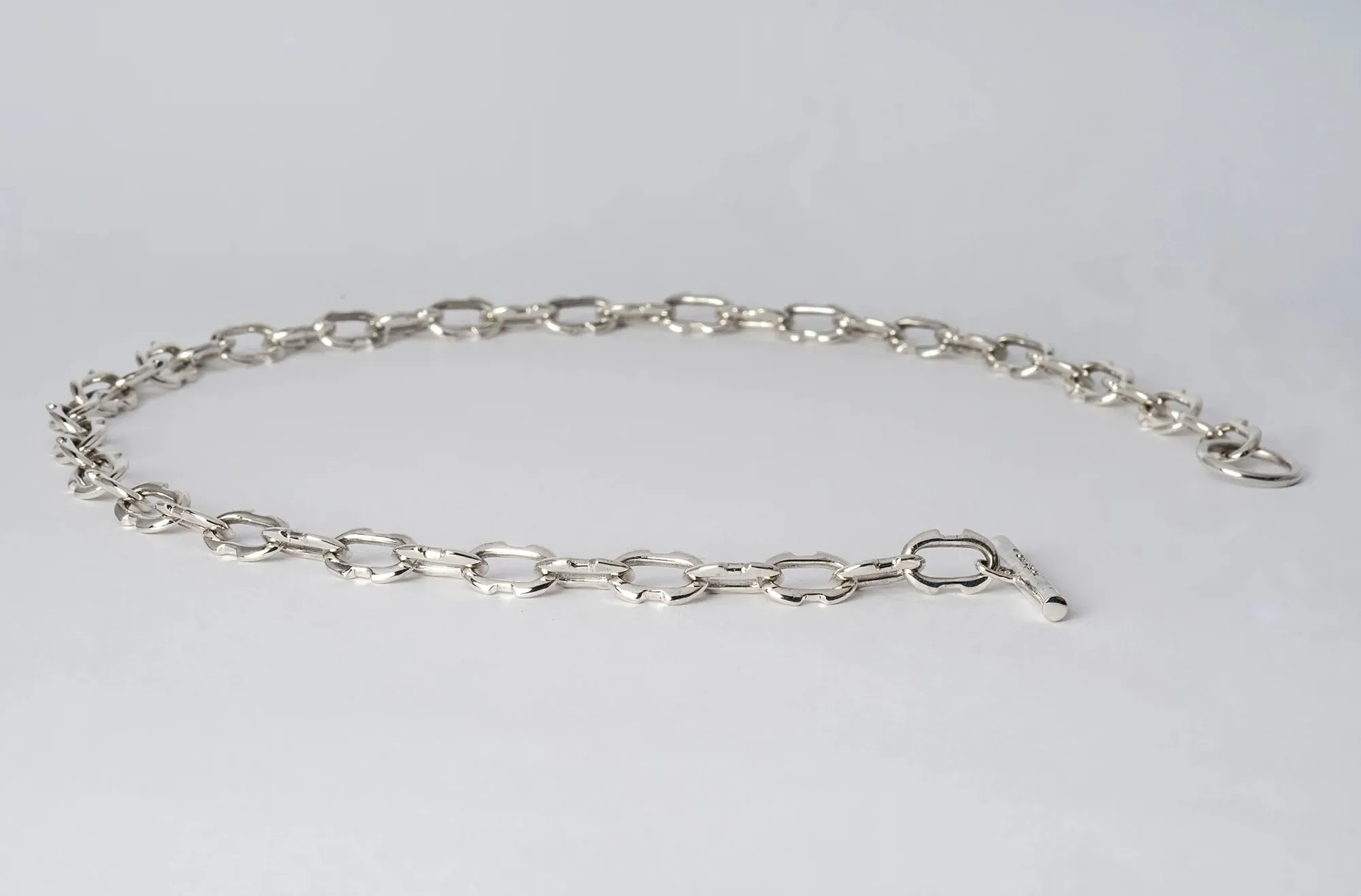 Tiny Deco Link Choker Chain (40cm, Tiny Deco Links) - polished sterling silver