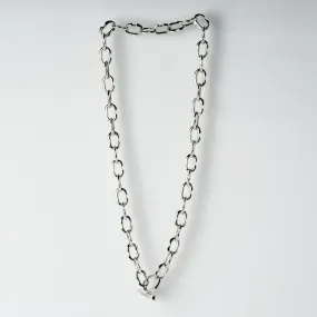 Tiny Deco Link Choker Chain (40cm, Tiny Deco Links) - polished sterling silver