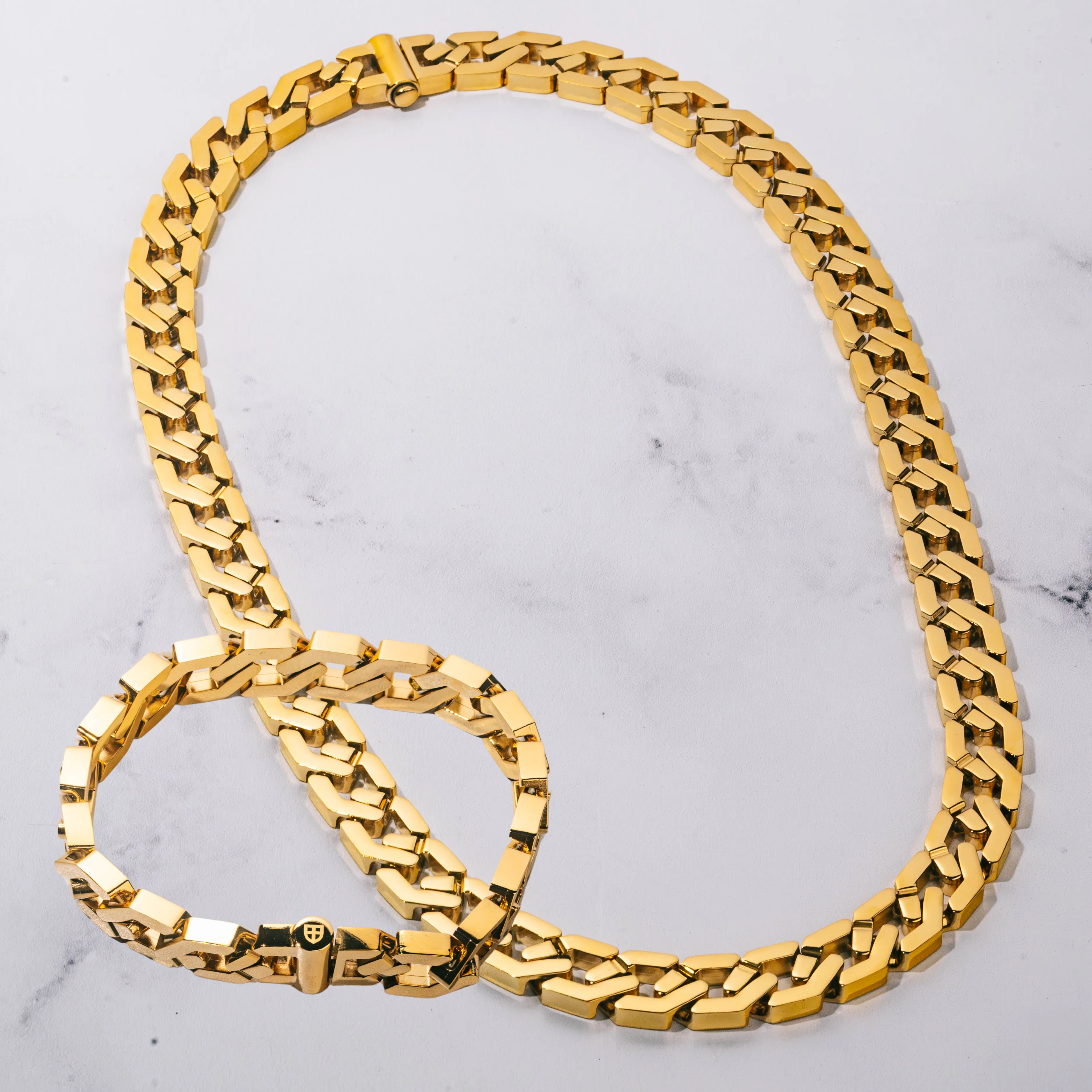 TITAN Chain 2pc. Set 18K Gold - 10mm