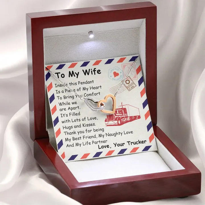 To My Trucker Wife My Day Starts And Ends With You Heart Necklace Valentine Day Gift For Her