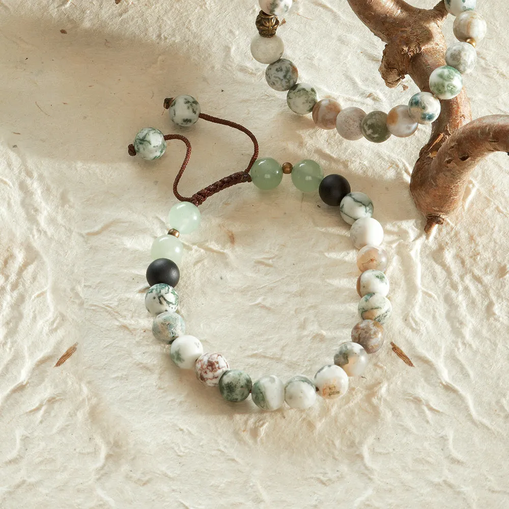 Tree Agate Adjustable Bracelet