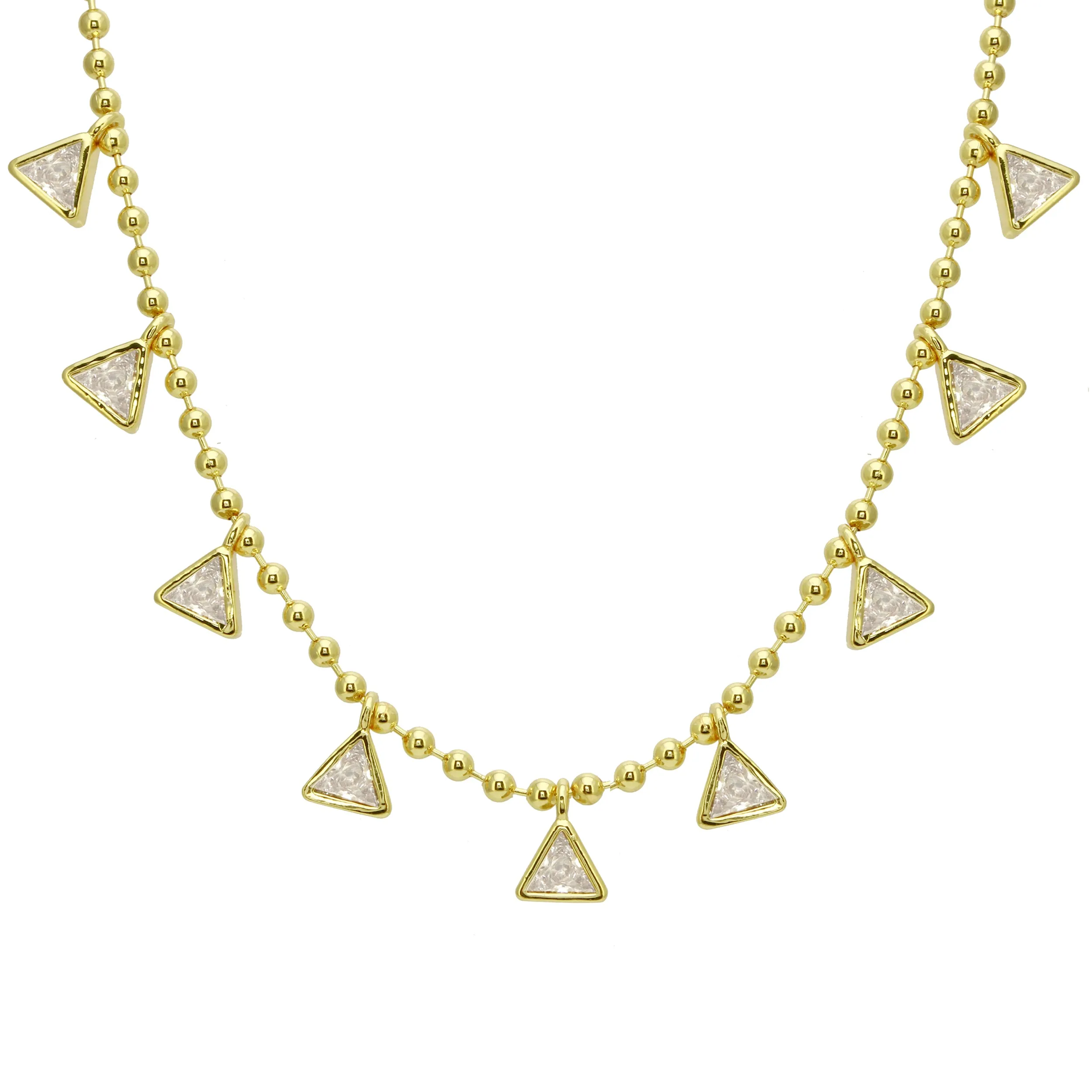 Triangle Bezel Toilet Necklace