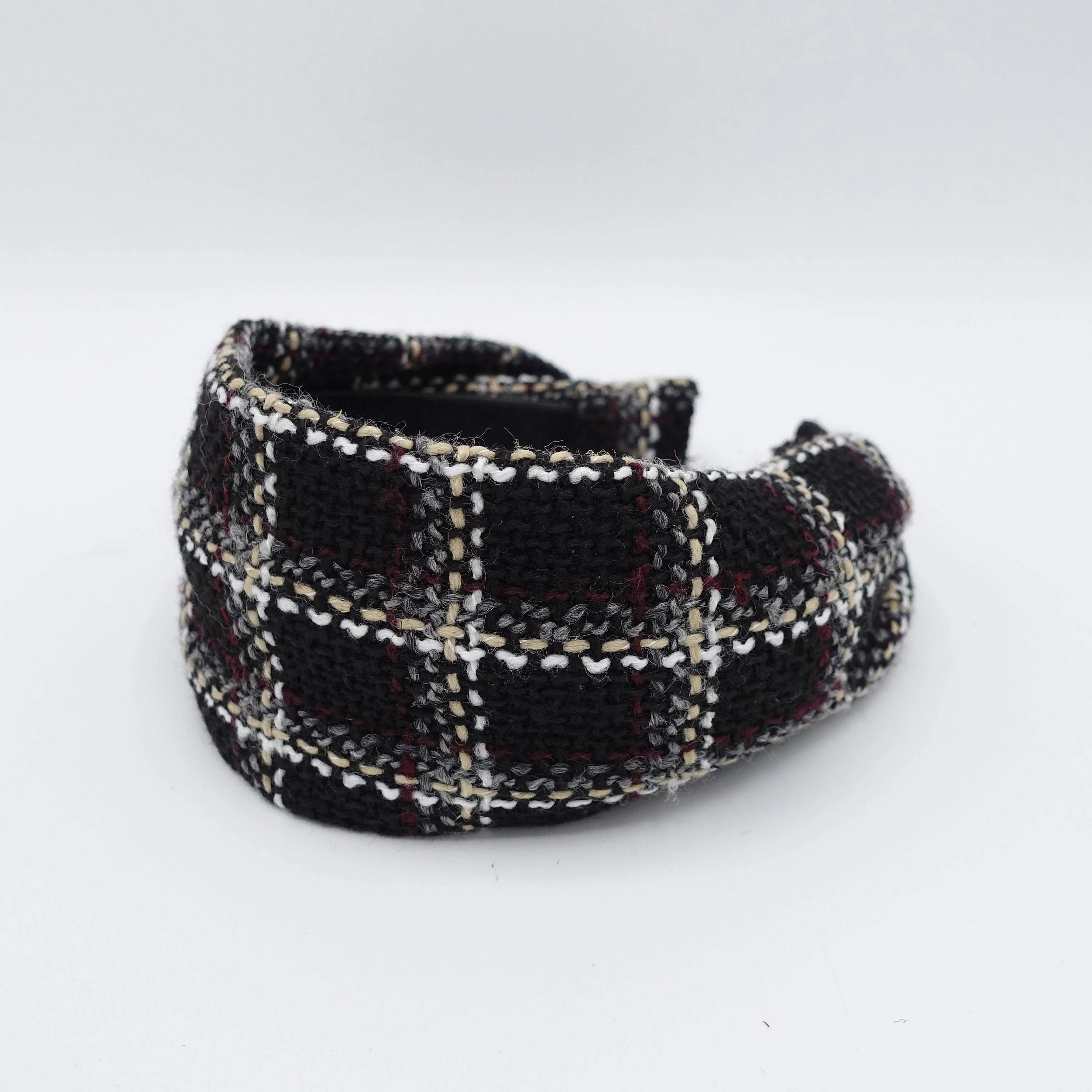 tweed plain headband check hairband Fall Winter hair accessory for women