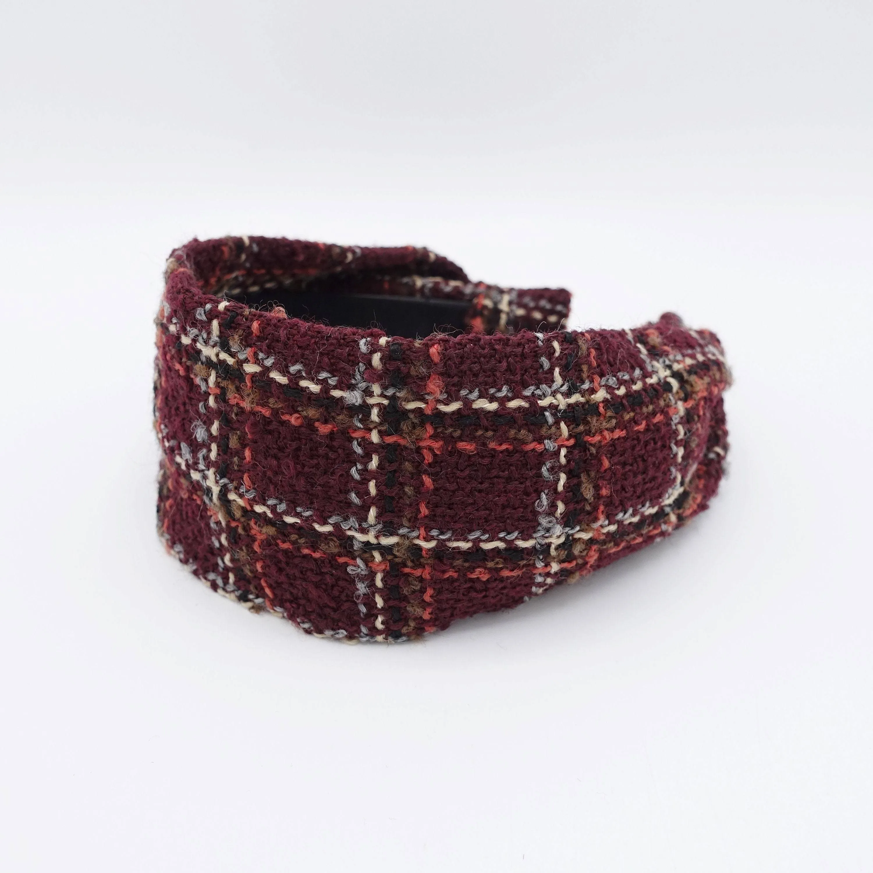 tweed plain headband check hairband Fall Winter hair accessory for women