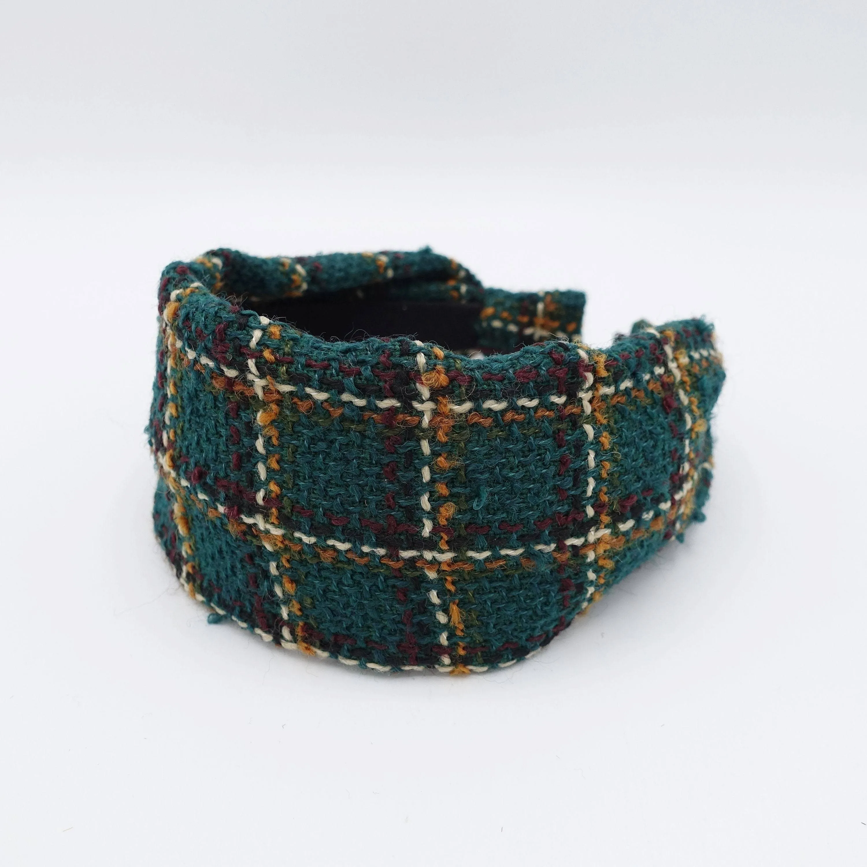 tweed plain headband check hairband Fall Winter hair accessory for women