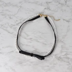 Velvet Ribbon and Pearl Choker