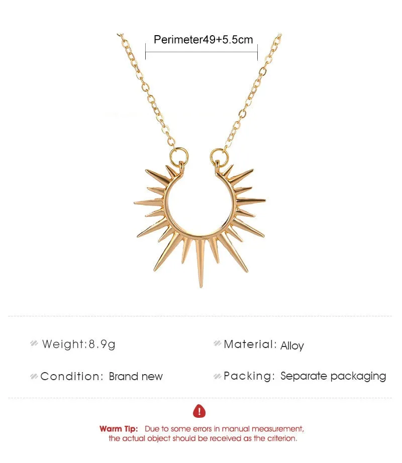 VenusFox Exquisite Sun Flower Pendant Necklace Golden 18 K Chain Choker Women Necklace Bijoux Femme Accessories