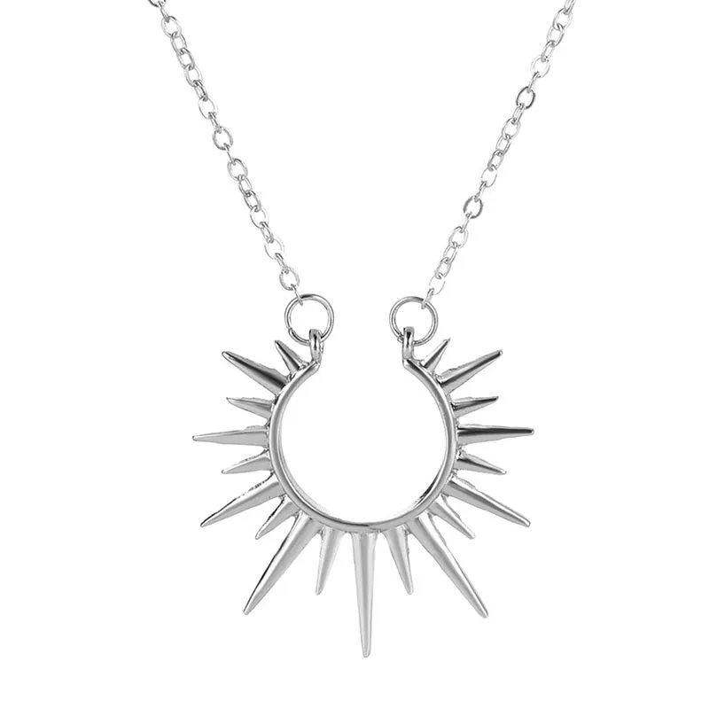 VenusFox Exquisite Sun Flower Pendant Necklace Golden 18 K Chain Choker Women Necklace Bijoux Femme Accessories