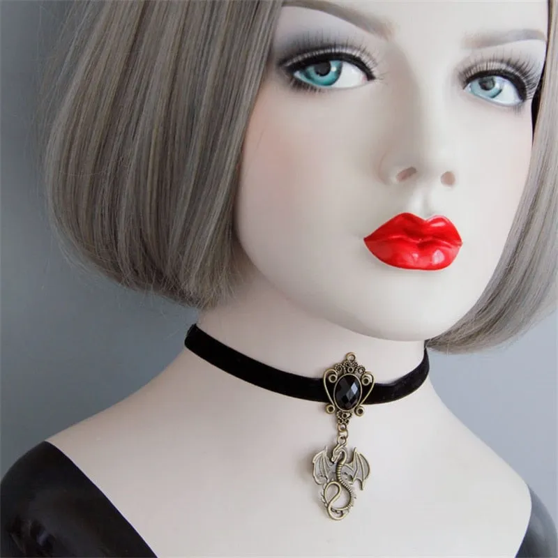 VenusFox YiYaoFa Elegant Rose Choker Necklace for Women Accessories Gothic Party Jewelry Vintage Statement Necklace & Pendant DD-38