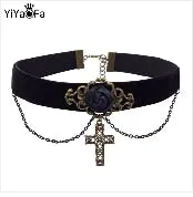 VenusFox YiYaoFa Elegant Rose Choker Necklace for Women Accessories Gothic Party Jewelry Vintage Statement Necklace & Pendant DD-38