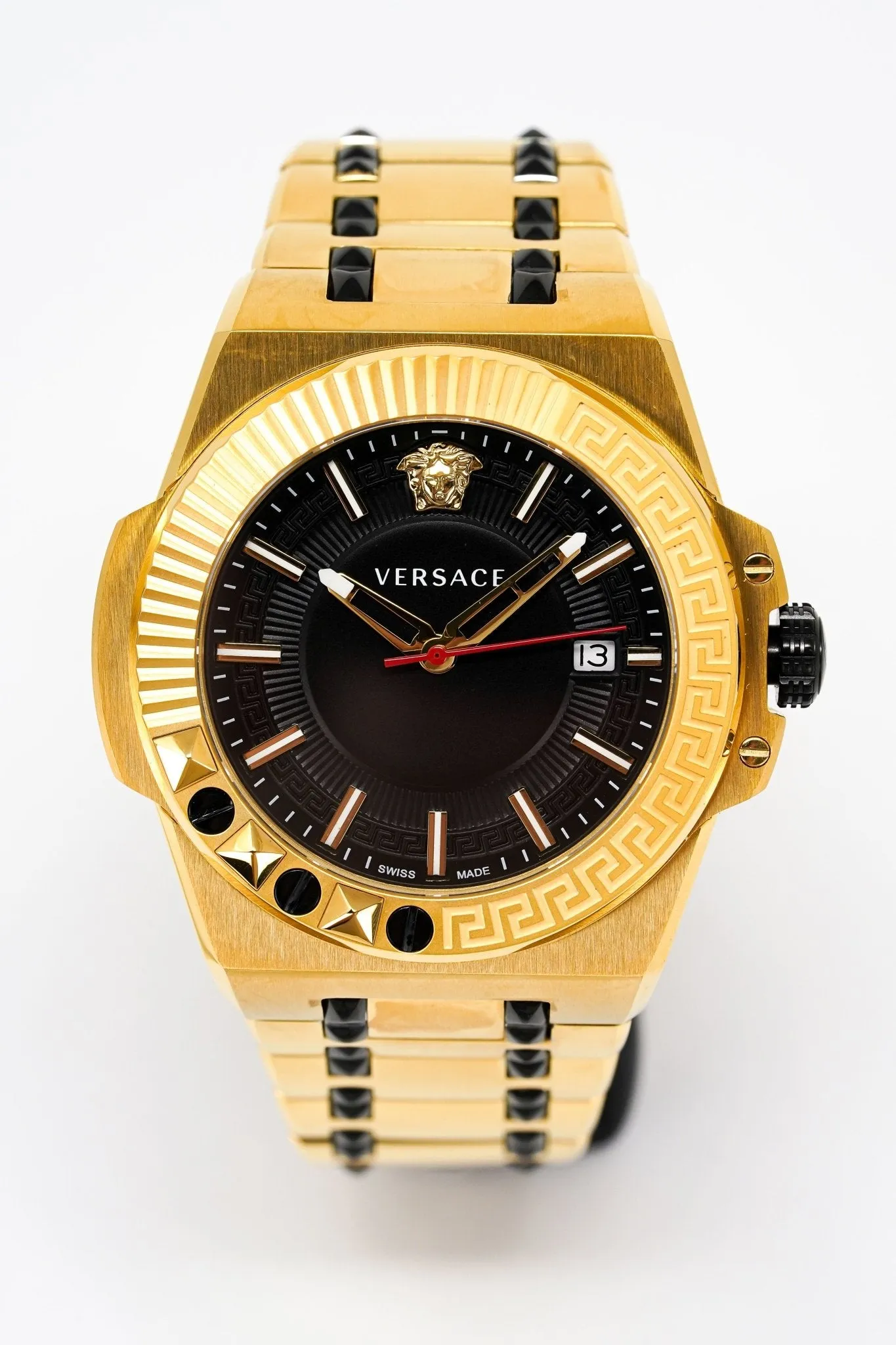 Versace Men's Watch Chain Reaction Gold Black Bracelet VEDY00619