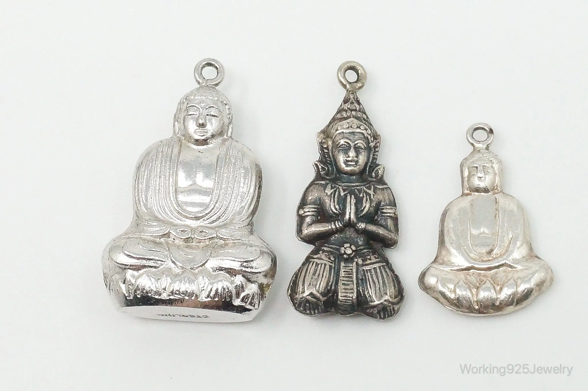 Vintage Buddha Sterling Silver Charms Lot