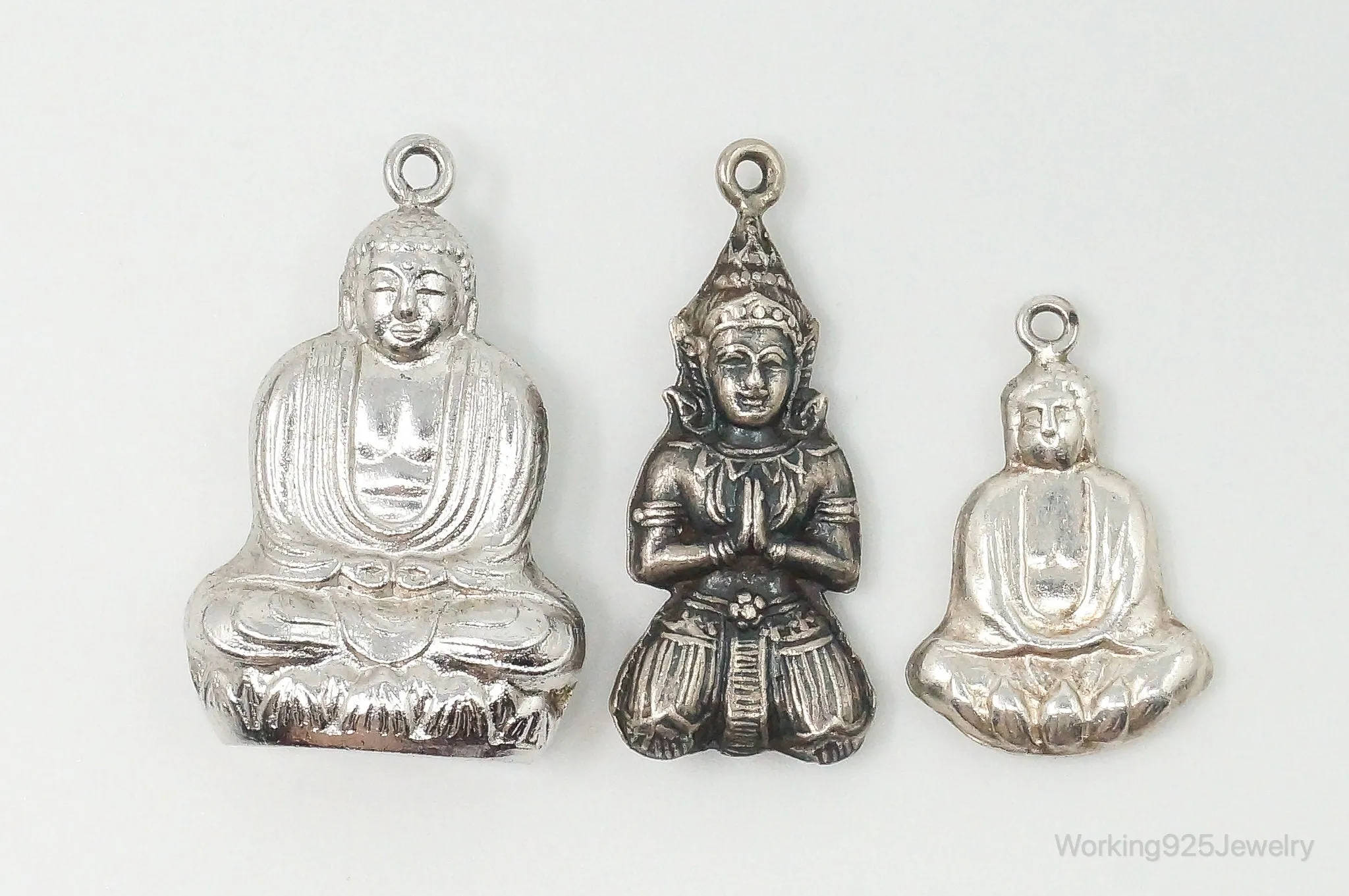 Vintage Buddha Sterling Silver Charms Lot