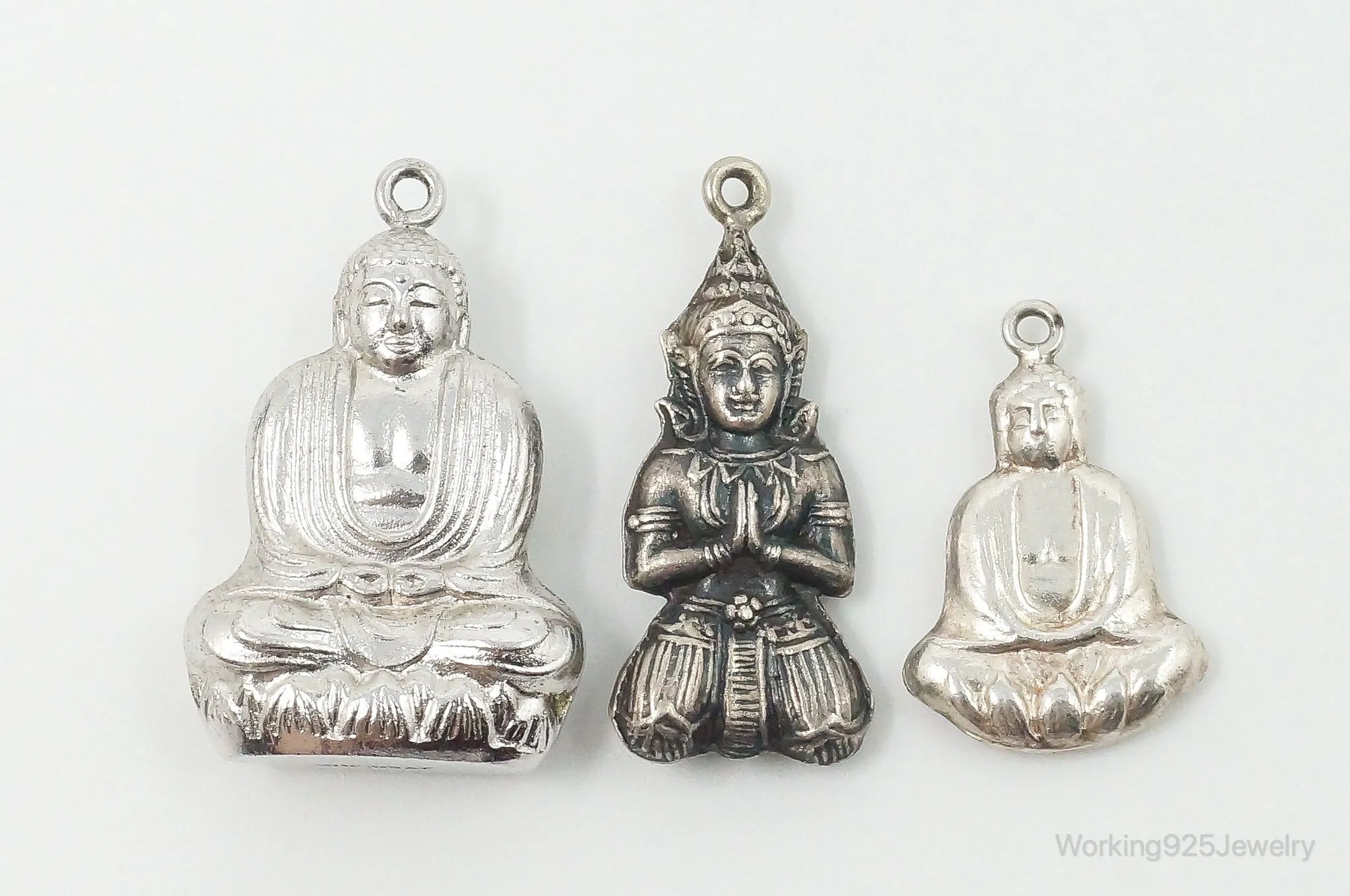 Vintage Buddha Sterling Silver Charms Lot