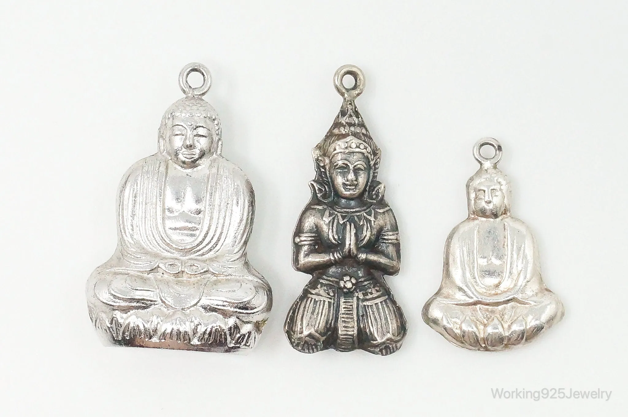 Vintage Buddha Sterling Silver Charms Lot