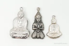 Vintage Buddha Sterling Silver Charms Lot