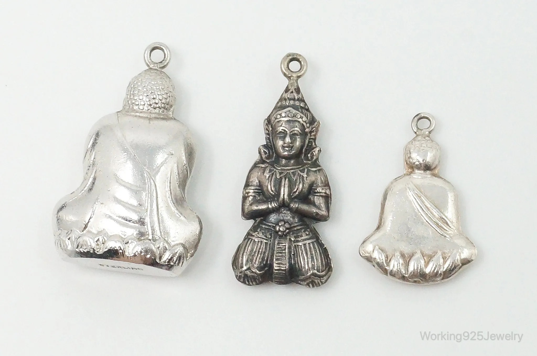 Vintage Buddha Sterling Silver Charms Lot