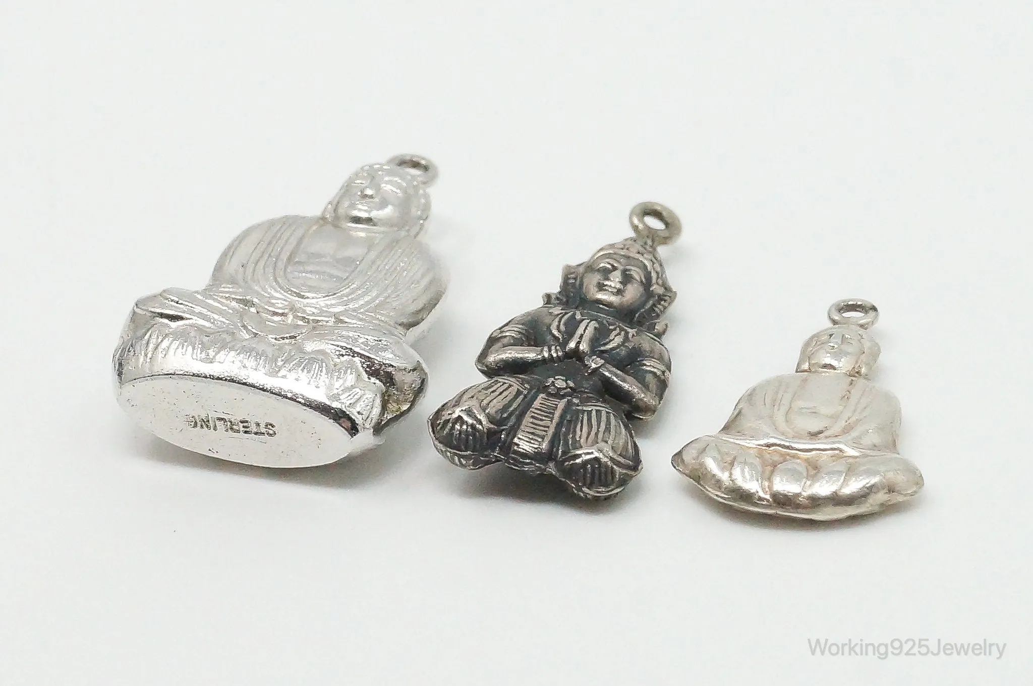 Vintage Buddha Sterling Silver Charms Lot