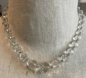 Vintage Faceted Glass Bead Graduating Collar Necklace