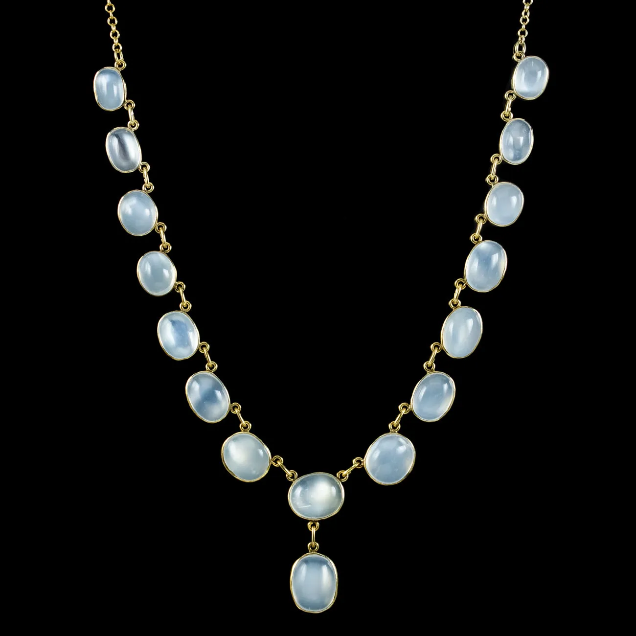 Vintage Moonstone Necklace Sterling Silver Gold Gilt