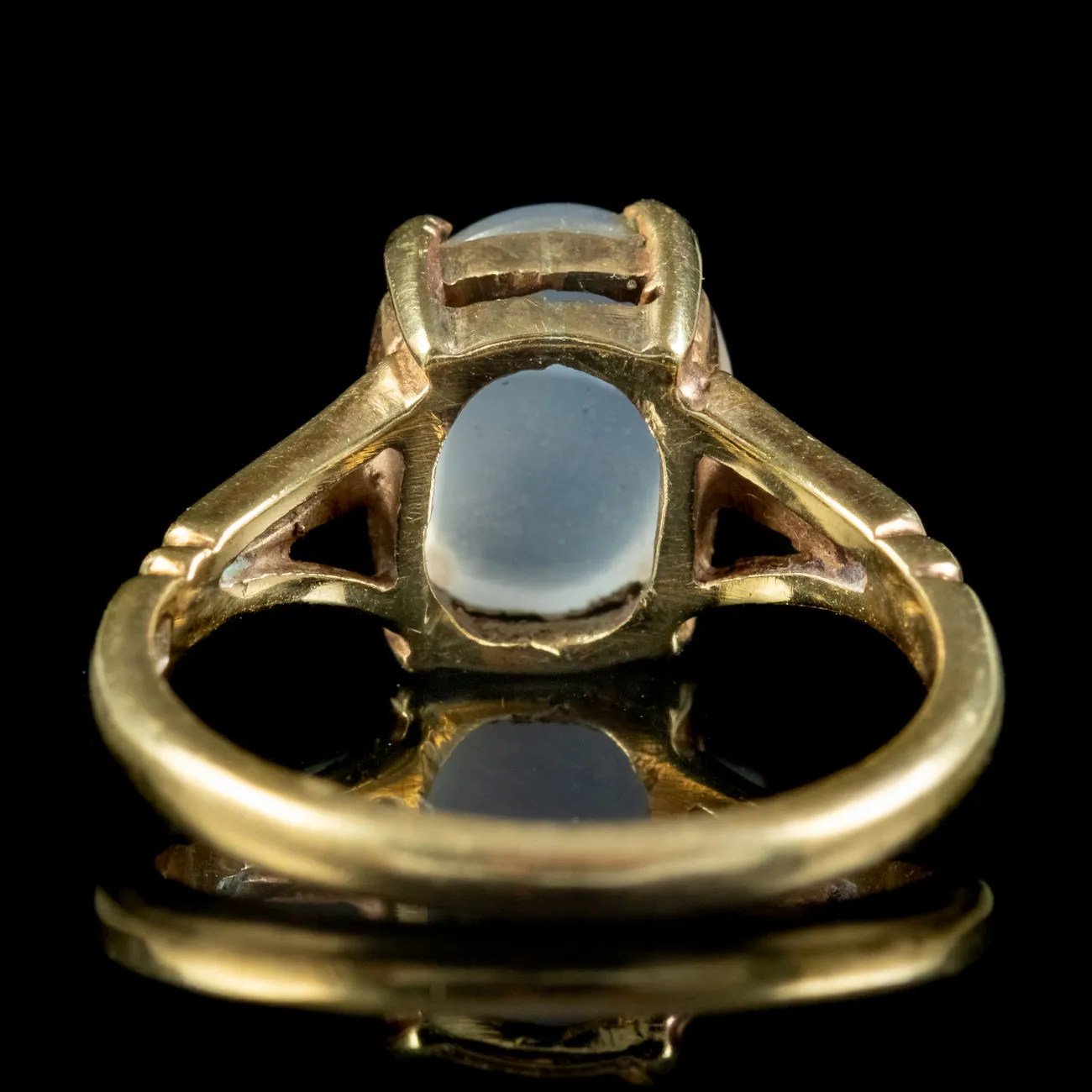 Vintage Moonstone Solitaire Ring 9ct Gold Dated 1965