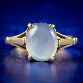 Vintage Moonstone Solitaire Ring 9ct Gold Dated 1965