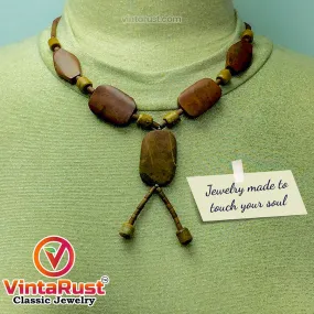 Vintage Wooden Beaded Style Necklace