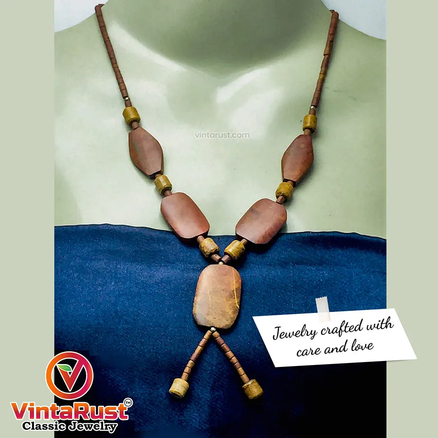 Vintage Wooden Beaded Style Necklace