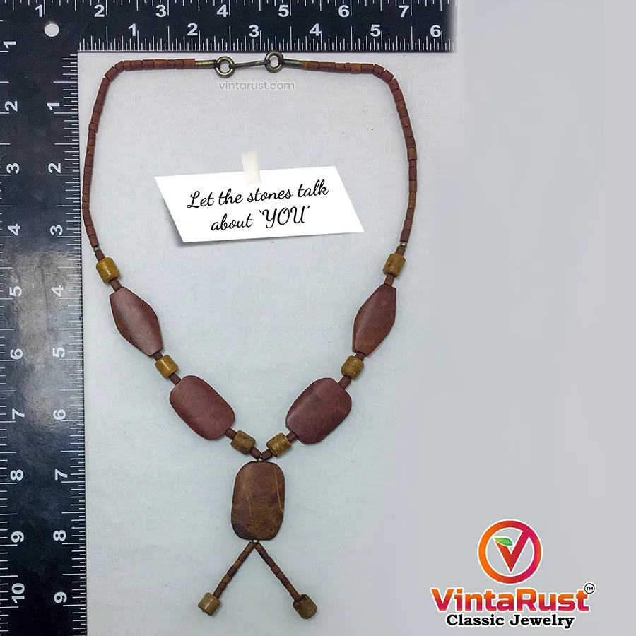 Vintage Wooden Beaded Style Necklace