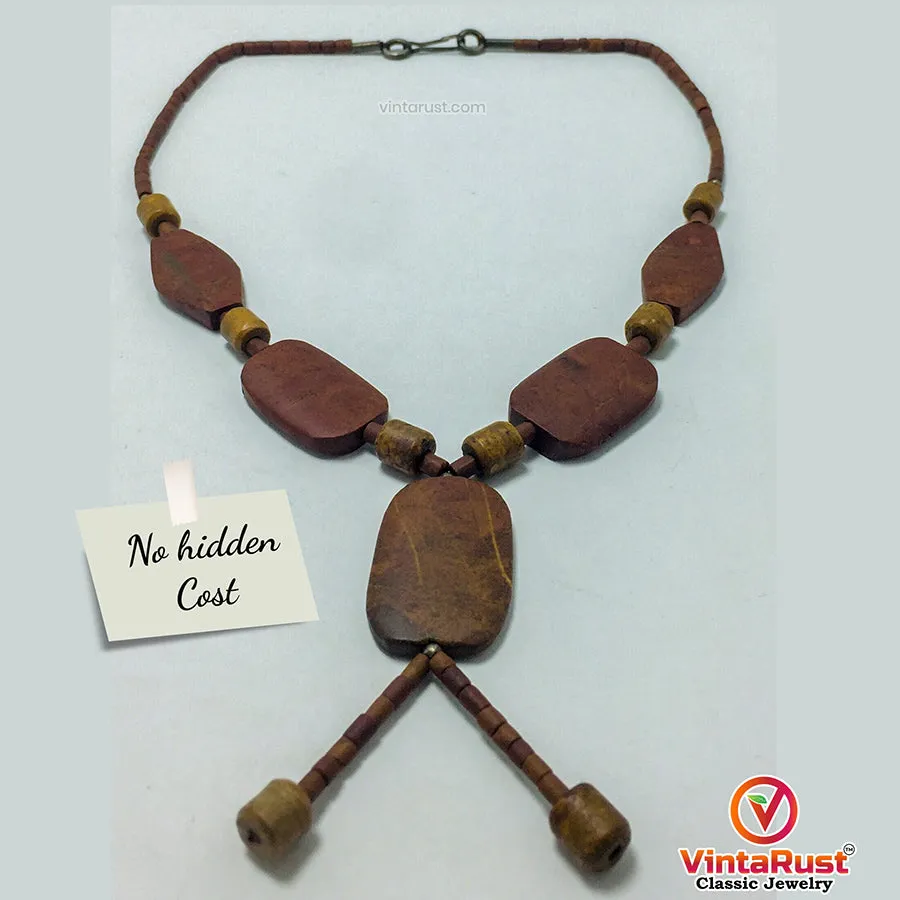 Vintage Wooden Beaded Style Necklace