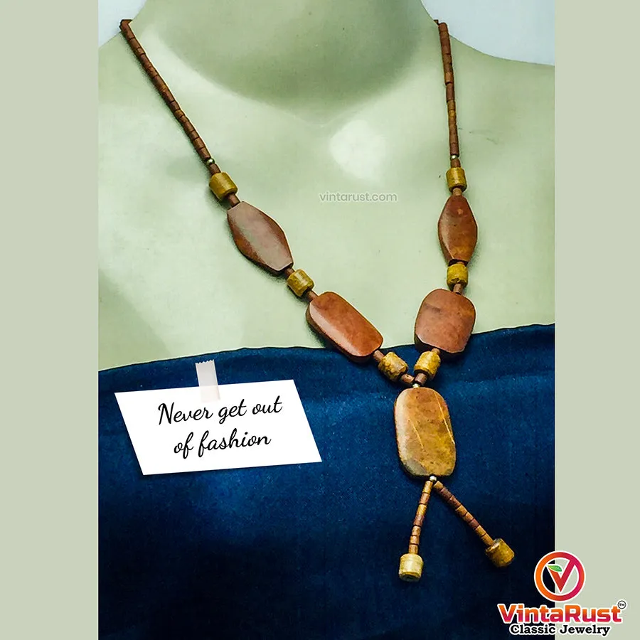 Vintage Wooden Beaded Style Necklace