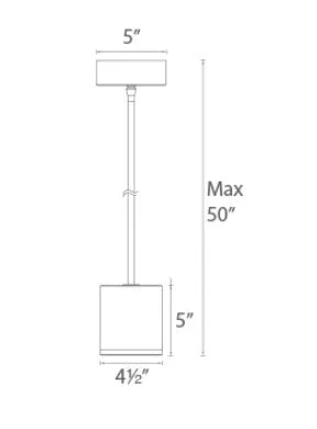 WAC Tube Pendant Downlight Ceiling Mount 3000K GRAPHITE PD-W2605-GH