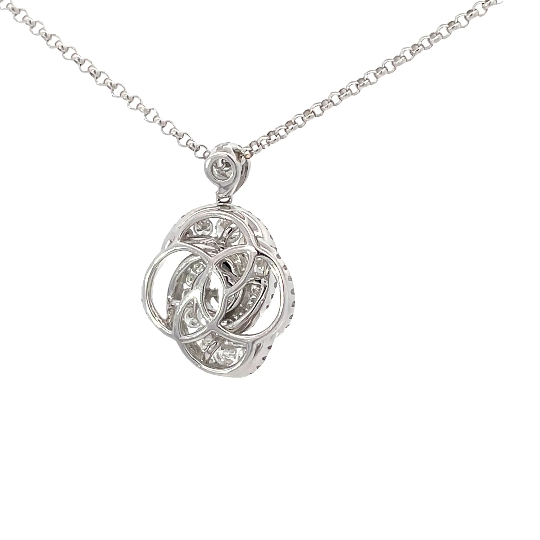 White Gold Diamond Love Knot Necklace