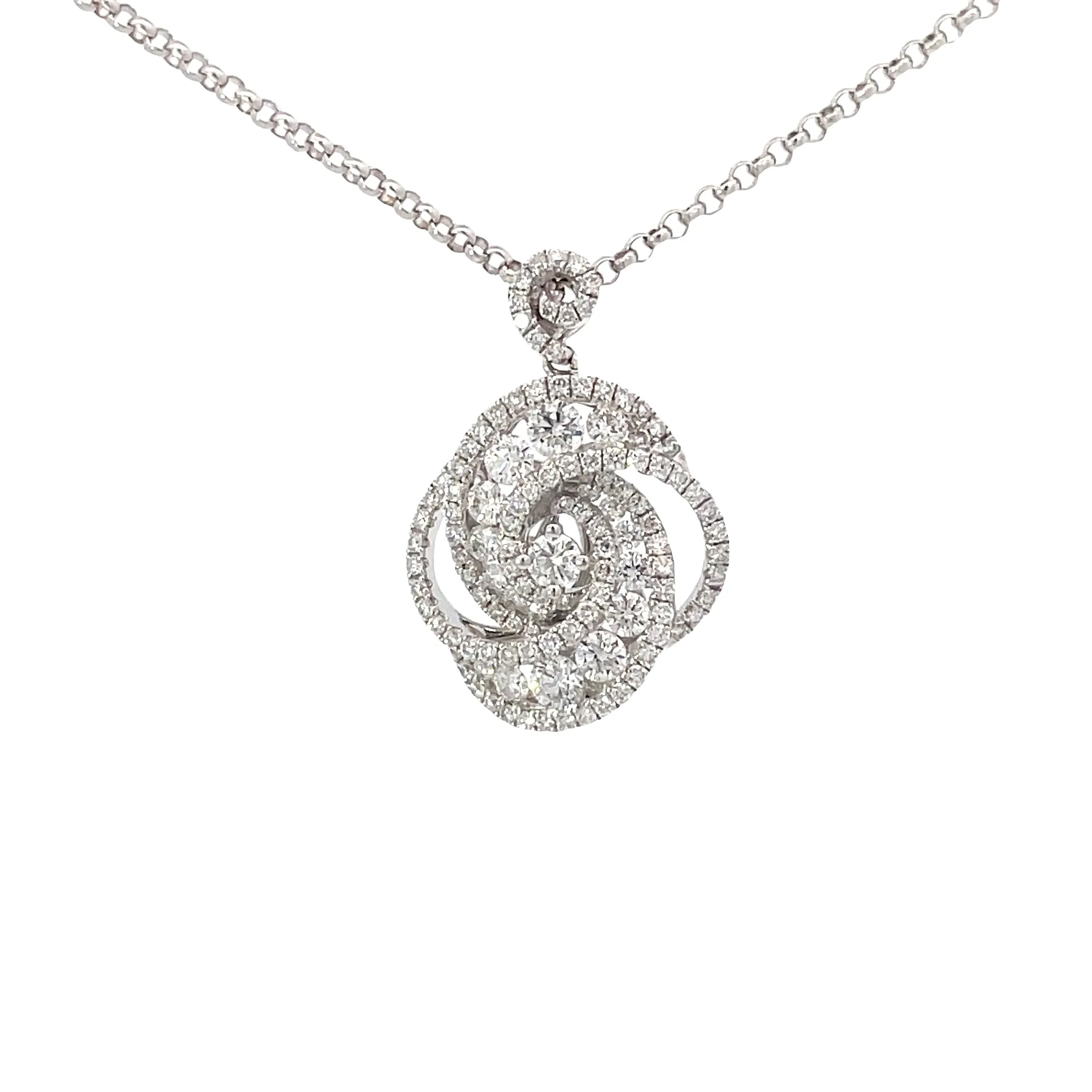 White Gold Diamond Love Knot Necklace