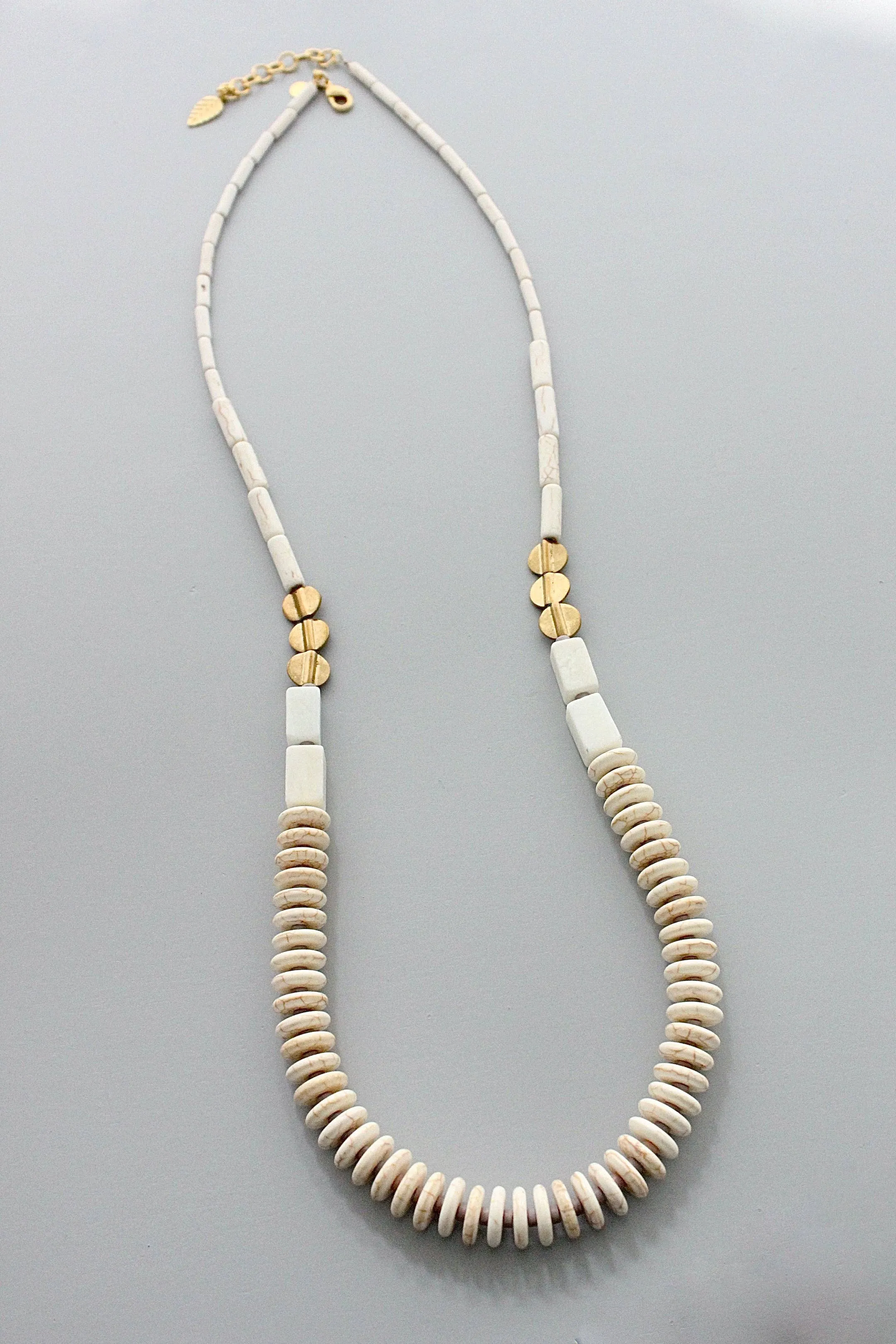 White magnesite long necklace