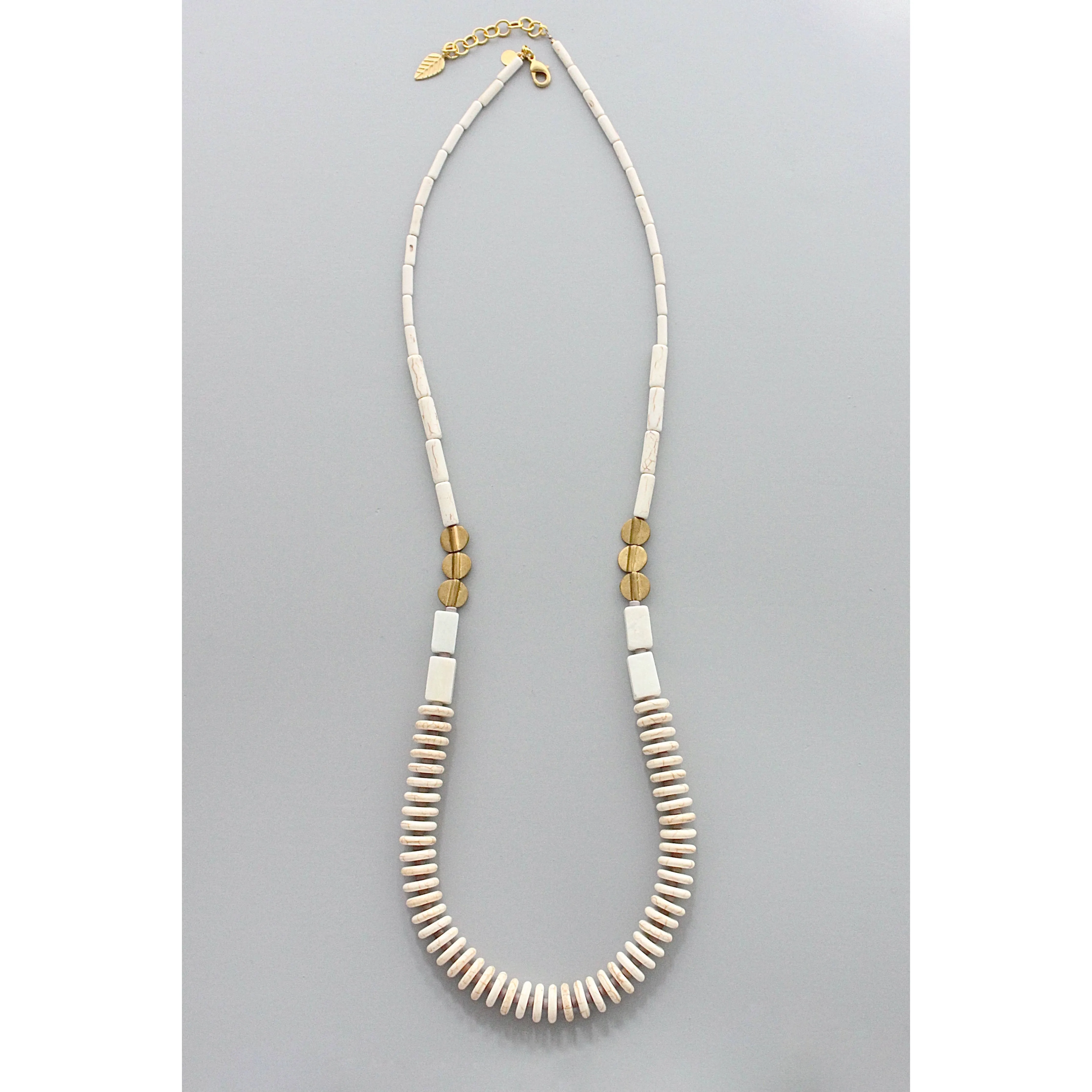 White magnesite long necklace