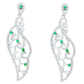 Wing Style CZ Earrings For Women IJ15CSSER011