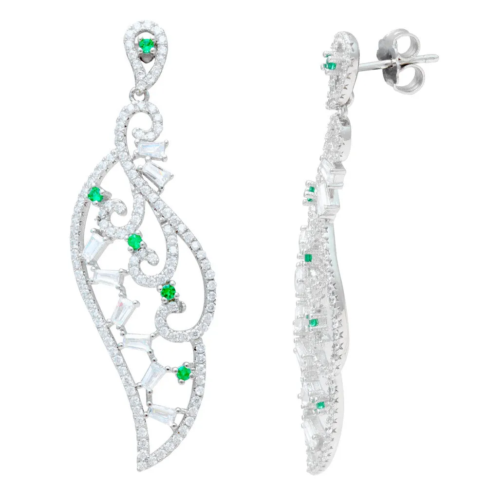 Wing Style CZ Earrings For Women IJ15CSSER011