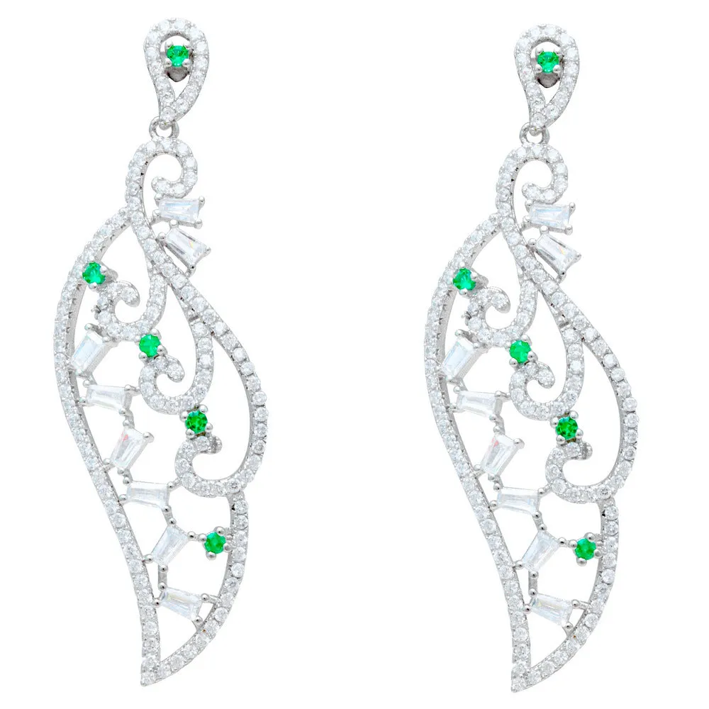 Wing Style CZ Earrings For Women IJ15CSSER011