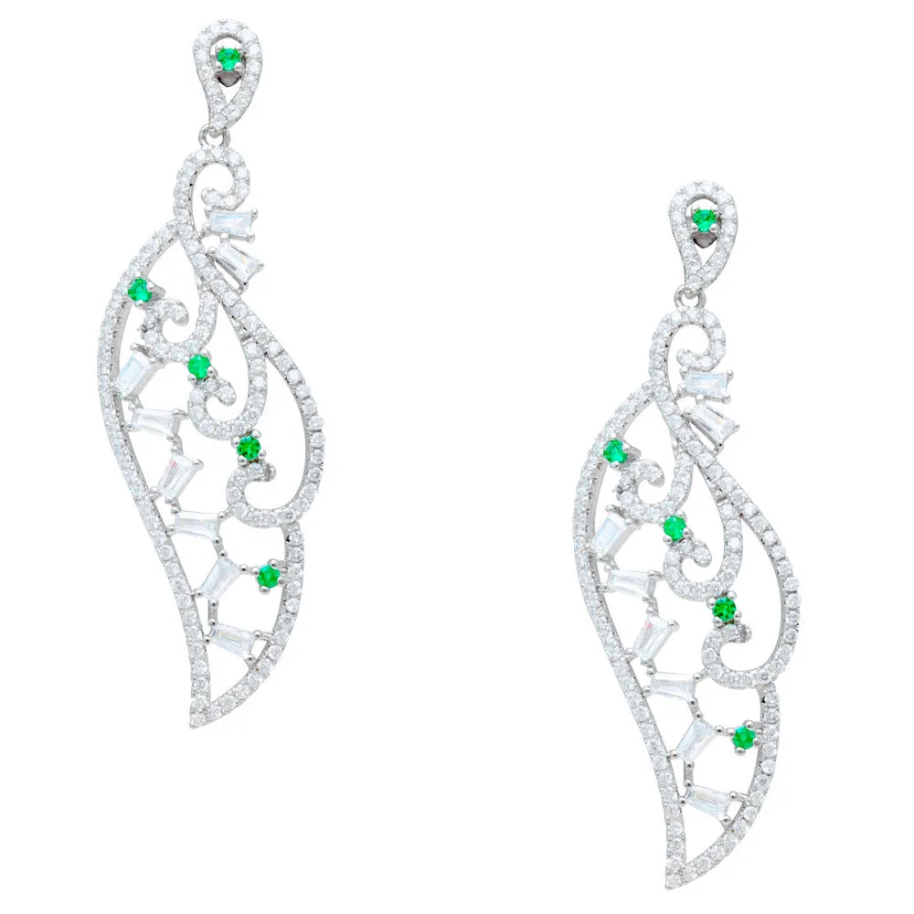 Wing Style CZ Earrings For Women IJ15CSSER011