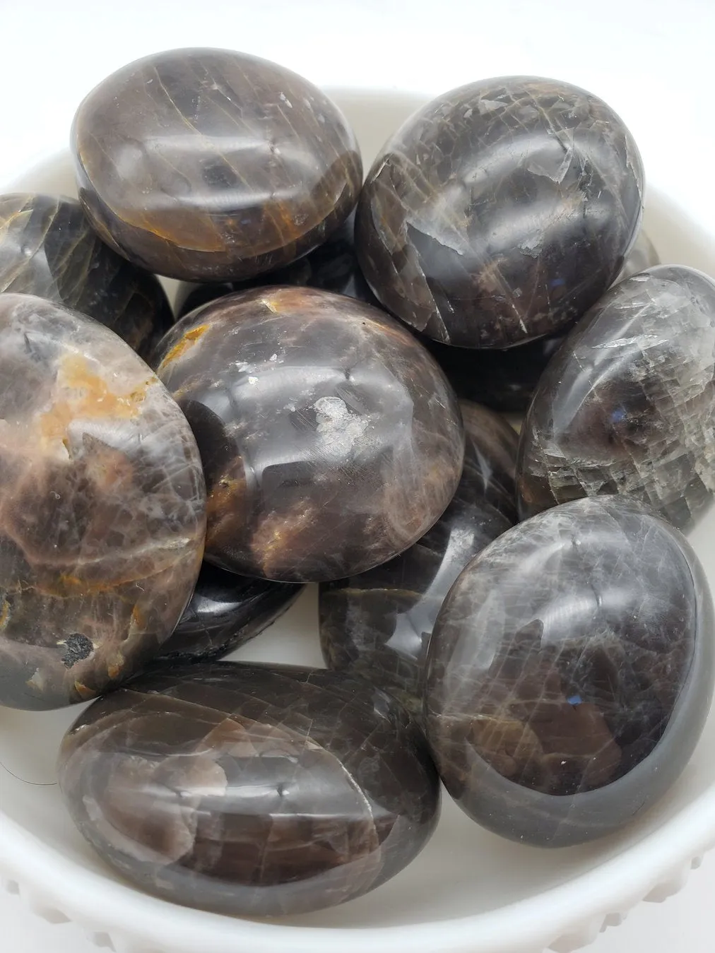 Witch's Way Black Moonstone Palm Stone