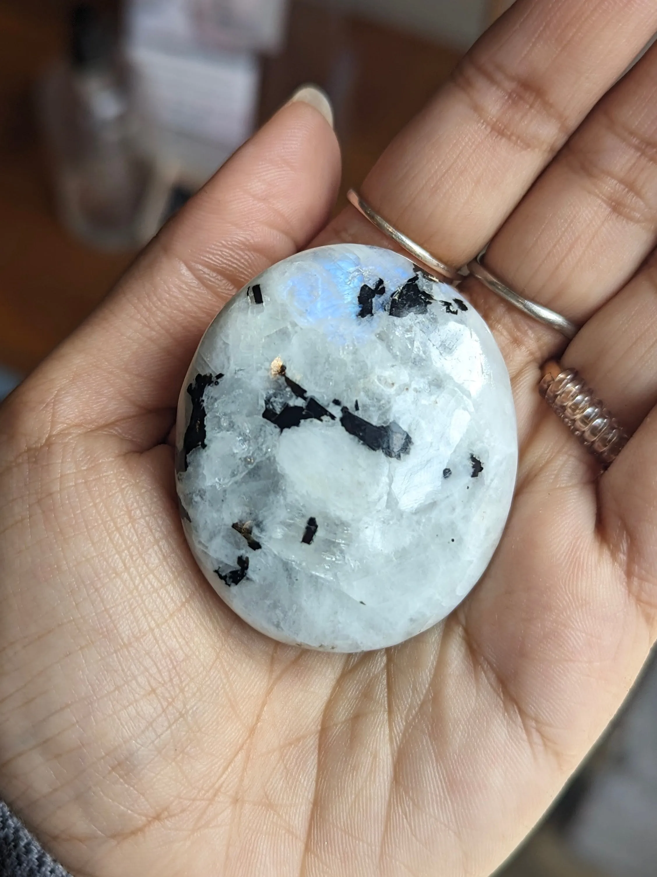 Witch's Way Rainbow Moonstone Palm Stone